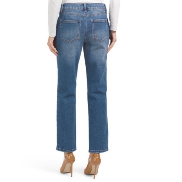 1822 DENIM NWT Minna Distressed Straight Leg Jeans No Gap Waistband Baggy Loose - Picture 9 of 16